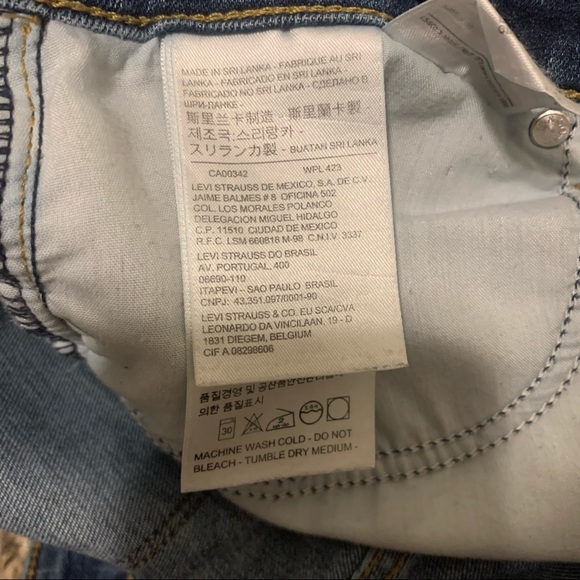 Levi’s 711 Skinny Jeans, raw hem, distressed, 28 - Picture 5 of 9